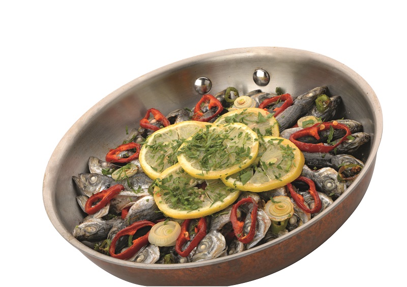 Horse mackerel in the pan