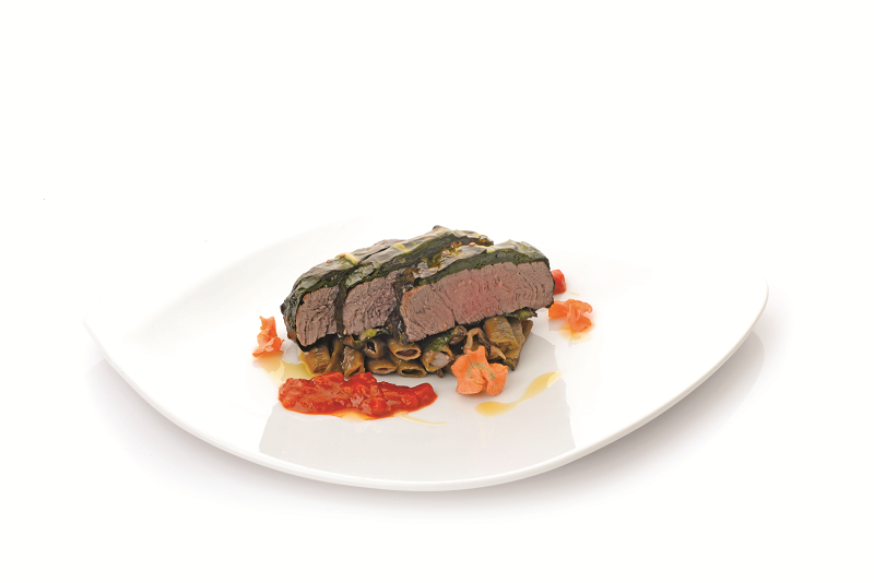 Beef Tenderloin Wrapped in Chard